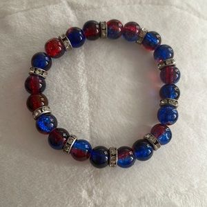 Red and blue bracelet